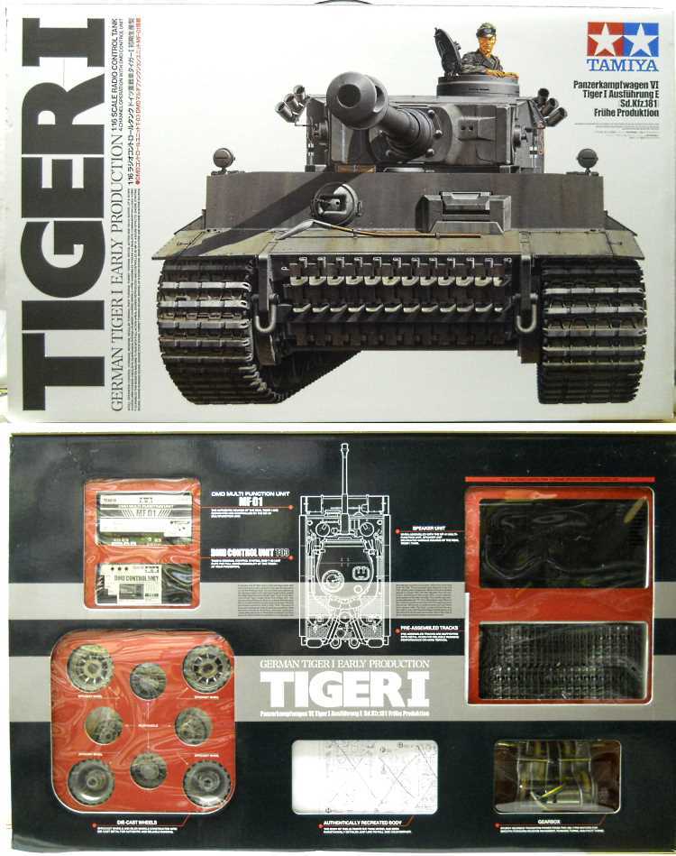 Tamiya 1/16 German Tiger I Early Production Full Option R/C - Panzer VI Sd.Kfz. 181), 56010 plastic model kit